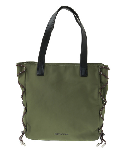 CONVERSE TOKYO(コンバーストウキョウ)の「LACE-UP CORD TOTE BAG(ショルダーバッグ・レディース・ブラウン/カーキ/ブラック・FREE)」の1枚目の写真