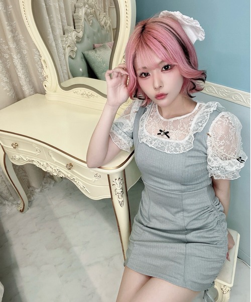 Ank Rouge（アンクルージュ）の「お姉さんテレコカットOP（ワンピース・レディース・ホワイト/ブラック/グレー・M）」の3枚目の写真