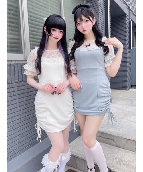 Ank Rouge（アンクルージュ）の「お姉さんテレコカットOP（ワンピース・レディース・ホワイト/ブラック/グレー・M）」の9枚目の写真