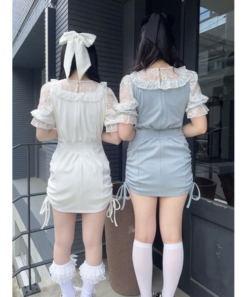 Ank Rouge（アンクルージュ）の「お姉さんテレコカットOP（ワンピース・レディース・ホワイト/ブラック/グレー・M）」の12枚目の写真