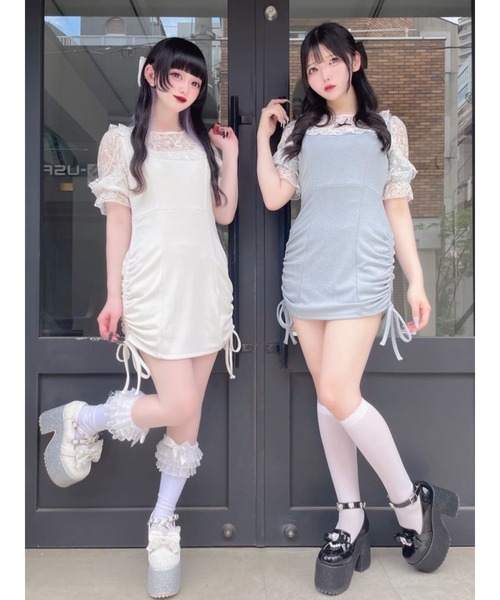 Ank Rouge（アンクルージュ）の「お姉さんテレコカットOP（ワンピース・レディース・ホワイト/ブラック/グレー・M）」の10枚目の写真