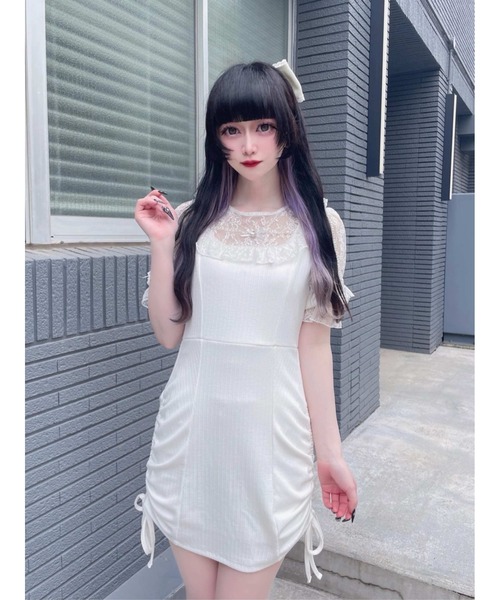 Ank Rouge（アンクルージュ）の「お姉さんテレコカットOP（ワンピース・レディース・ホワイト/ブラック/グレー・M）」の6枚目の写真