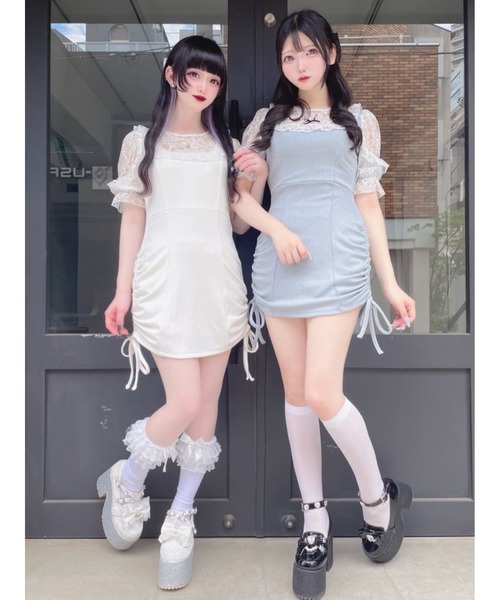 Ank Rouge（アンクルージュ）の「お姉さんテレコカットOP（ワンピース・レディース・ホワイト/ブラック/グレー・M）」の11枚目の写真