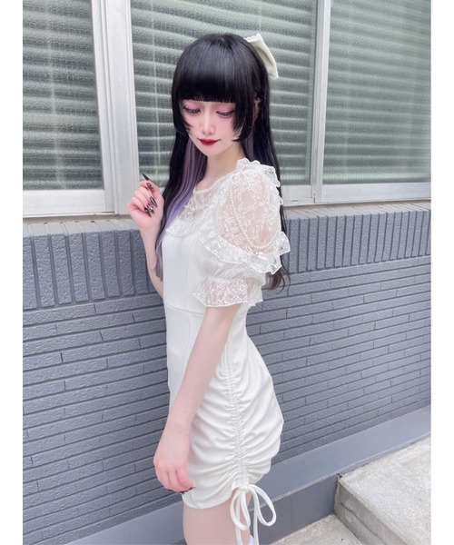Ank Rouge（アンクルージュ）の「お姉さんテレコカットOP（ワンピース・レディース・ホワイト/ブラック/グレー・M）」の16枚目の写真