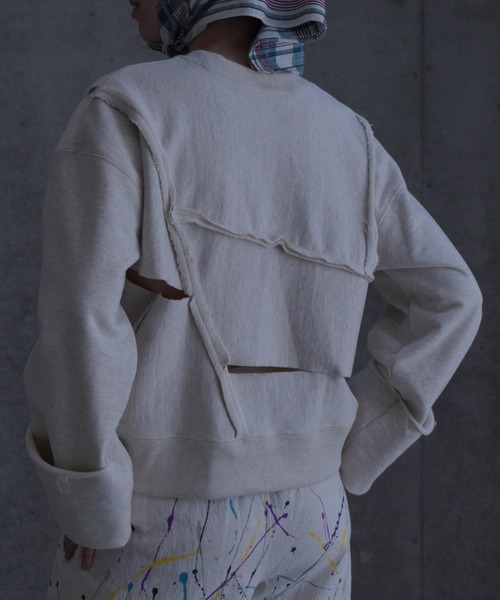 k3&co.（ケイスリーアンドコー）の「Pieced sweatshirt top（スウェット・レディース・アイボリー/ブラック・ONE SIZE）」の14枚目の写真