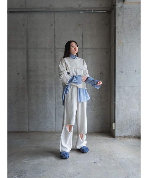 k3&co.（ケイスリーアンドコー）の「Pieced sweatshirt top（スウェット・レディース・アイボリー/ブラック・ONE SIZE）」の10枚目の写真