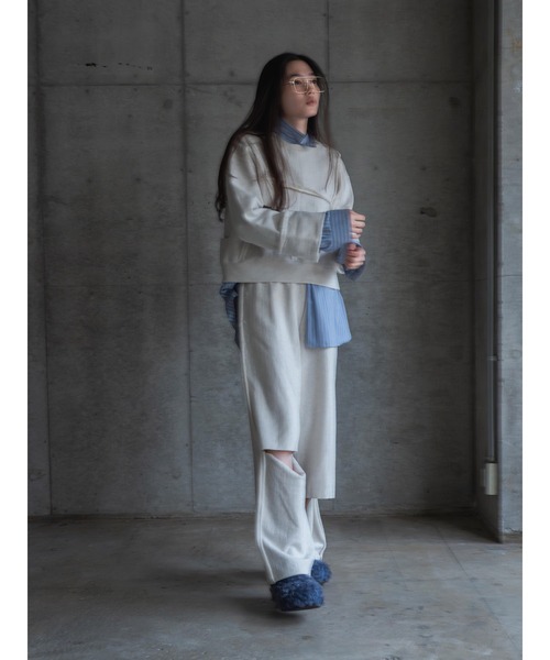 k3&co.（ケイスリーアンドコー）の「Pieced sweatshirt top（スウェット・レディース・アイボリー/ブラック・ONE SIZE）」の9枚目の写真