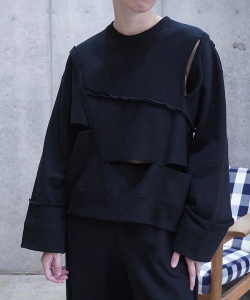 k3&co.（ケイスリーアンドコー）の「Pieced sweatshirt top（スウェット・レディース・アイボリー/ブラック・ONE SIZE）」の21枚目の写真