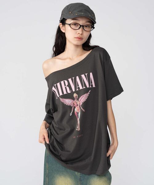 NIRVANA（ニルヴァーナ）の「∴WEGO/NIRVANA別注オフショルビッグT（Tシャツ/カットソー・レディース・その他2/その他1/その他3・FREE）」の2枚目の写真