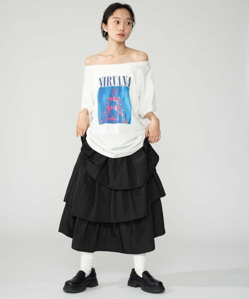 NIRVANA（ニルヴァーナ）の「∴WEGO/NIRVANA別注オフショルビッグT（Tシャツ/カットソー・レディース・その他2/その他1/その他3・FREE）」の6枚目の写真