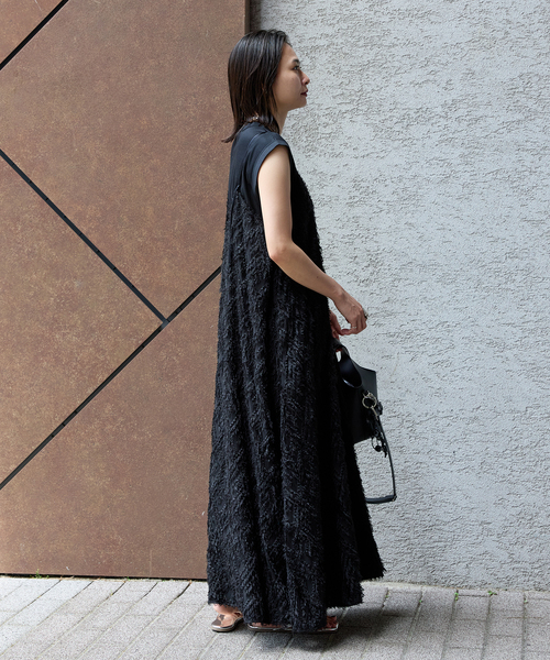 JOURNAL STANDARD（ジャーナルスタンダード）の「カットジャガードワンピ（ワンピース・レディース・ブラック/ネイビー・FREE）」の3枚目の写真