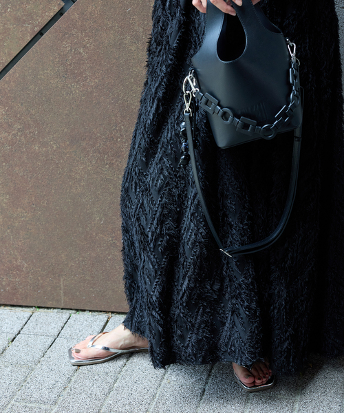 JOURNAL STANDARD（ジャーナルスタンダード）の「カットジャガードワンピ（ワンピース・レディース・ブラック/ネイビー・FREE）」の7枚目の写真