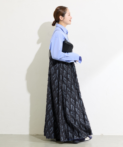 JOURNAL STANDARD（ジャーナルスタンダード）の「カットジャガードワンピ（ワンピース・レディース・ブラック/ネイビー・FREE）」の10枚目の写真