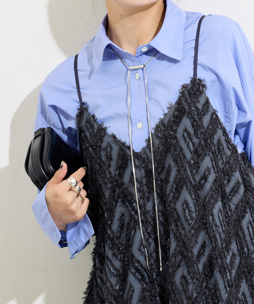 JOURNAL STANDARD（ジャーナルスタンダード）の「カットジャガードワンピ（ワンピース・レディース・ブラック/ネイビー・FREE）」の12枚目の写真