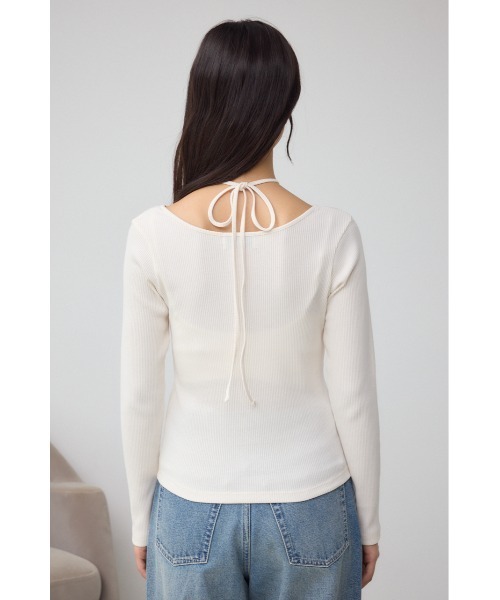AZUL by moussy（アズールバイマウジー）の「チョーカータイトトップス（Tシャツ/カットソー・レディース・レッド/ブラウン/アイボリー/ブラック・FREE）」の10枚目の写真