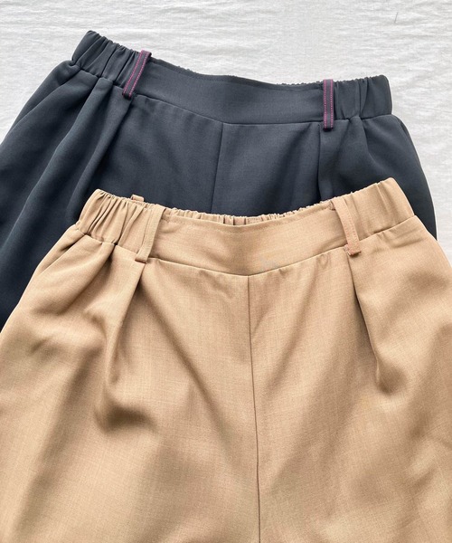 Q（キュー）の「ポプリンテーパードパンツ（その他パンツ・レディース・ブラウン/ブラック・MEDIUM）」の9枚目の写真