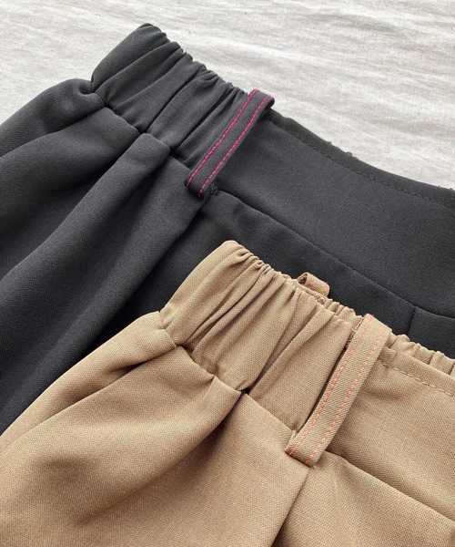 Q（キュー）の「ポプリンテーパードパンツ（その他パンツ・レディース・ブラウン/ブラック・MEDIUM）」の11枚目の写真