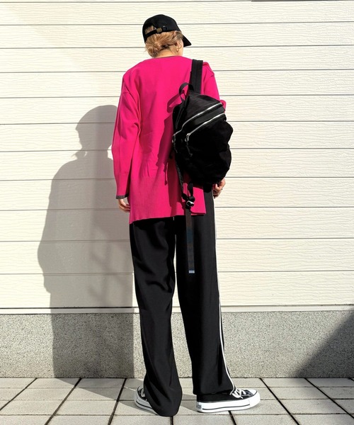 Q（キュー）の「ポプリンテーパードパンツ（その他パンツ・レディース・ブラウン/ブラック・MEDIUM）」の22枚目の写真