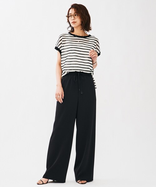 UNTITLED(アンタイトル)の「ダブルサテンワイドパンツ(その他パンツ・レディース・ネイビー/ブラック・01/02/03)」の4枚目の写真