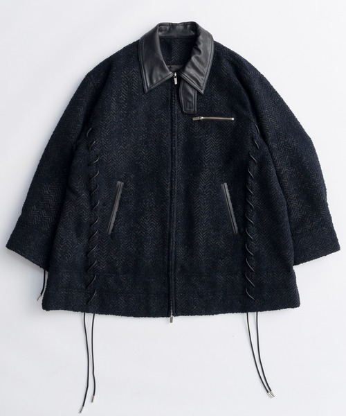 MAISON SPECIAL（メゾンスペシャル）の「Lace Up A-line Coat/レースアップＡラインコート（ステンカラーコート・レディース・ホワイト/ネイビー/ピンク・FREE）」の13枚目の写真