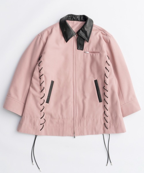 MAISON SPECIAL（メゾンスペシャル）の「Lace Up A-line Coat/レースアップＡラインコート（ステンカラーコート・レディース・ホワイト/ネイビー/ピンク・FREE）」の15枚目の写真