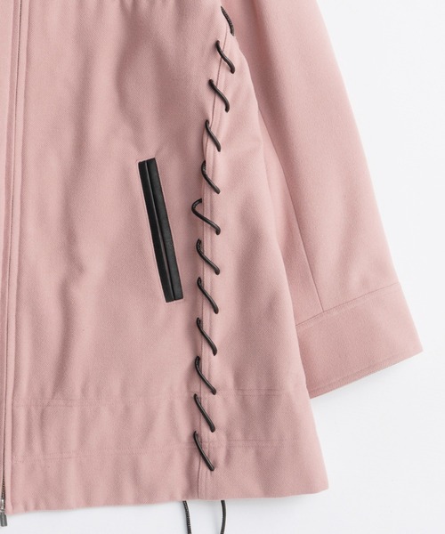 MAISON SPECIAL（メゾンスペシャル）の「Lace Up A-line Coat/レースアップＡラインコート（ステンカラーコート・レディース・ホワイト/ネイビー/ピンク・FREE）」の19枚目の写真
