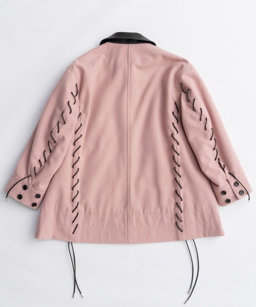MAISON SPECIAL（メゾンスペシャル）の「Lace Up A-line Coat/レースアップＡラインコート（ステンカラーコート・レディース・ホワイト/ネイビー/ピンク・FREE）」の21枚目の写真
