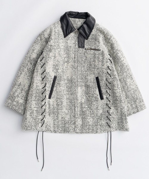 MAISON SPECIAL（メゾンスペシャル）の「Lace Up A-line Coat/レースアップＡラインコート（ステンカラーコート・レディース・ホワイト/ネイビー/ピンク・FREE）」の14枚目の写真