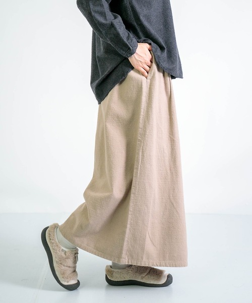 D.M.G.（ドミンゴ）の「[D.M.G. / ディーエムジー] 甘織コットンネル スカーチョ（その他パンツ・レディース・ベージュ/チャコールグレー・M/S）」の2枚目の写真