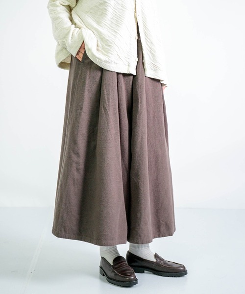 D.M.G.（ドミンゴ）の「[D.M.G. / ディーエムジー] 甘織コットンネル スカーチョ（その他パンツ・レディース・ベージュ/チャコールグレー・M/S）」の9枚目の写真