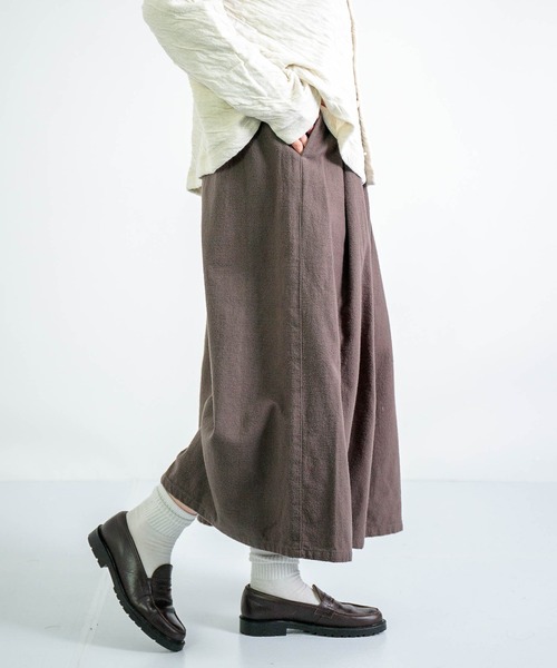 D.M.G.（ドミンゴ）の「[D.M.G. / ディーエムジー] 甘織コットンネル スカーチョ（その他パンツ・レディース・ベージュ/チャコールグレー・M/S）」の10枚目の写真