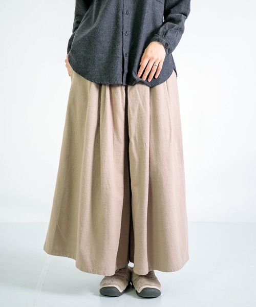 D.M.G.（ドミンゴ）の「[D.M.G. / ディーエムジー] 甘織コットンネル スカーチョ（その他パンツ・レディース・ベージュ/チャコールグレー・M/S）」の3枚目の写真