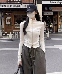 High neck zip-up tops / ハイネックジップアップ トップス