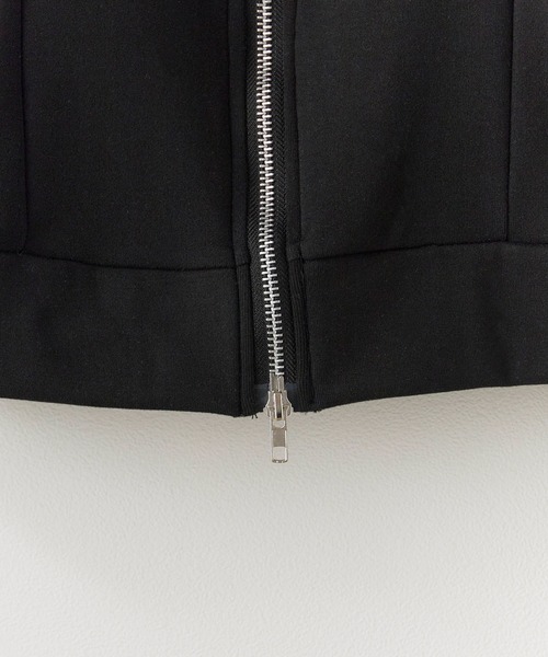 Chick（チック）の「High neck zip-up tops / ハイネックジップアップ トップス（Tシャツ/カットソー・レディース・チャコール/アイボリー/ブラック・FREE）」の9枚目の写真