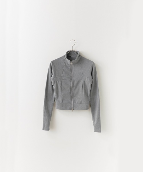 Chick（チック）の「High neck zip-up tops / ハイネックジップアップ トップス（Tシャツ/カットソー・レディース・チャコール/アイボリー/ブラック・FREE）」の7枚目の写真