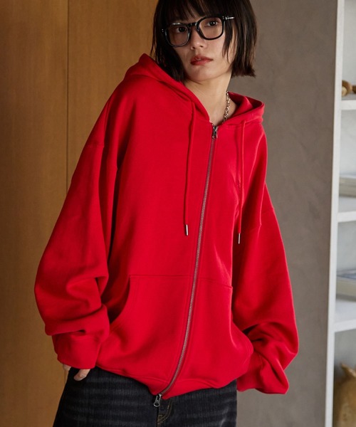 PBLIM（ページボーイリム）の「《UNISEX/BASIC SERIES》トンプキンジップパーカー（パーカー・レディース・グレー/レッド/ブラック/アイボリー/ネイビー・MEDIUM/LARGE）」の22枚目の写真