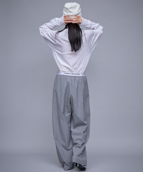 THINGS THAT MATTER(シングス ザット マター)の「T/R DOUBLE TUCK WIDE PANTS / TRダブルタックワイドパンツ(スラックス・レディース・ベージュ/グレー/ブラック・1)」の10枚目の写真