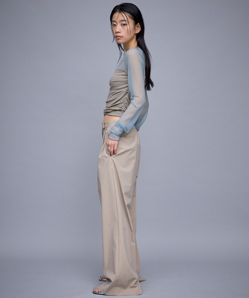 THINGS THAT MATTER(シングス ザット マター)の「T/R DOUBLE TUCK WIDE PANTS / TRダブルタックワイドパンツ(スラックス・レディース・ベージュ/グレー/ブラック・1)」の13枚目の写真