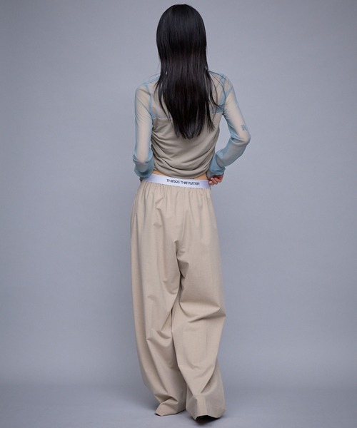 THINGS THAT MATTER(シングス ザット マター)の「T/R DOUBLE TUCK WIDE PANTS / TRダブルタックワイドパンツ(スラックス・レディース・ベージュ/グレー/ブラック・1)」の14枚目の写真