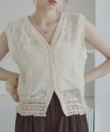 Crisp | フラワーテープメッシュトップス(その他トップス)