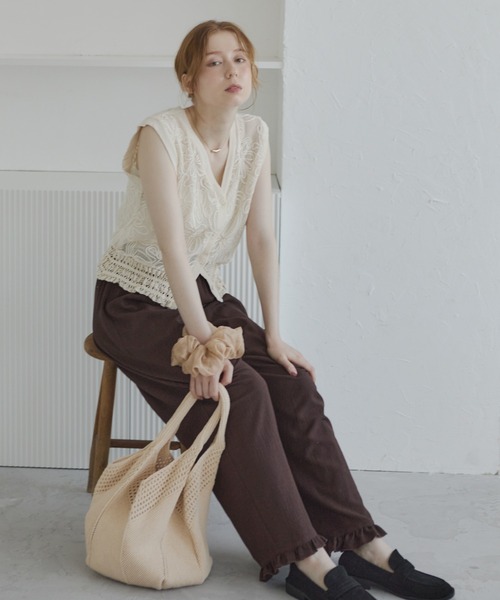 Crisp（クリスプ）の「フラワーテープメッシュトップス（その他トップス・レディース・ナチュラル・FREE）」の6枚目の写真