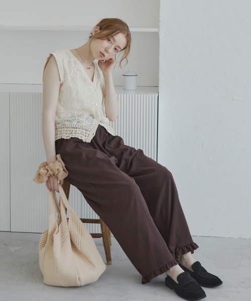 Crisp（クリスプ）の「フラワーテープメッシュトップス（その他トップス・レディース・ナチュラル・FREE）」の7枚目の写真