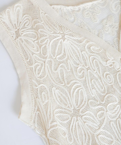 Crisp（クリスプ）の「フラワーテープメッシュトップス（その他トップス・レディース・ナチュラル・FREE）」の8枚目の写真