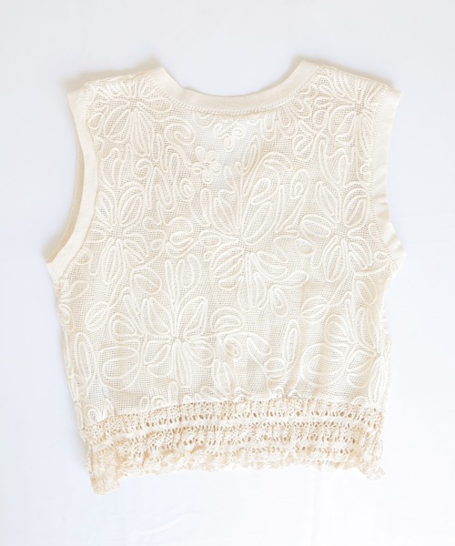Crisp（クリスプ）の「フラワーテープメッシュトップス（その他トップス・レディース・ナチュラル・FREE）」の9枚目の写真