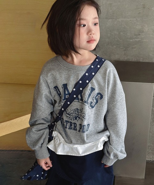 aimoha（アイモハ）の「【aimoha-KIDS-】レイヤード風 長袖スウェット（スウェット・キッズ・杢グレー・150/140/130/160/120）」の7枚目の写真