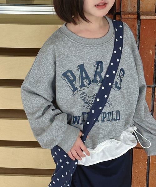 aimoha（アイモハ）の「【aimoha-KIDS-】レイヤード風 長袖スウェット（スウェット・キッズ・杢グレー・150/140/130/160/120）」の8枚目の写真