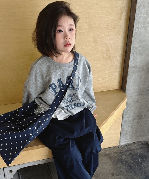 aimoha（アイモハ）の「【aimoha-KIDS-】レイヤード風 長袖スウェット（スウェット・キッズ・杢グレー・150/140/130/160/120）」の4枚目の写真