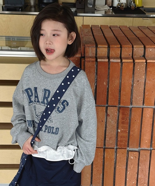 aimoha（アイモハ）の「【aimoha-KIDS-】レイヤード風 長袖スウェット（スウェット・キッズ・杢グレー・150/140/130/160/120）」の6枚目の写真