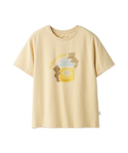 はちみつベア柄ワンポイントTシャツ（ルームウェア/パジャマ）｜gelato