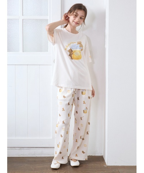 はちみつベア柄ワンポイントTシャツ（ルームウェア/パジャマ
